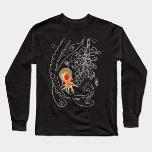 Baby Octopus Doodle - for dark background Long Sleeve T-Shirt